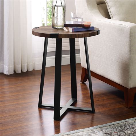 metal fabricated side table|solid wood side table.